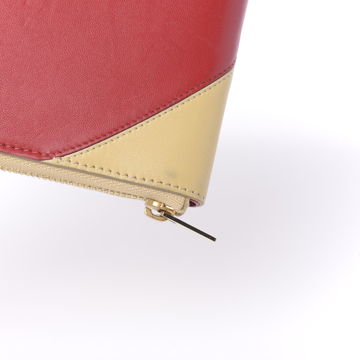 Celine Goatskin Bi-Color Large Zip Around Multifunction Coeur Wallet Nude Red 11 of 13