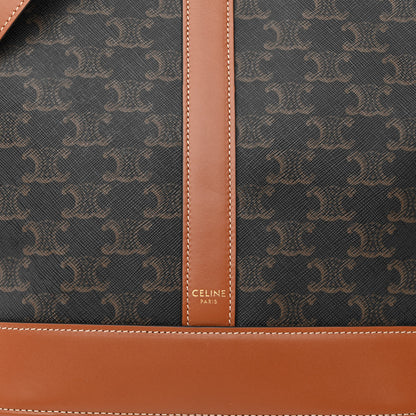 Celine Triomphe Canvas Calfskin Medium Bucket Bag Tan 8 of 10