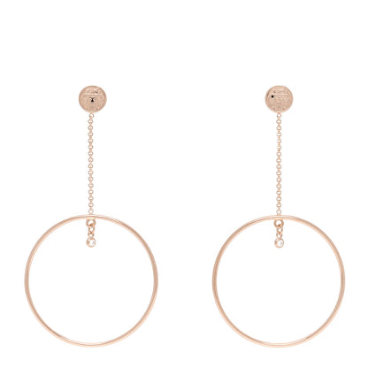 Hermes 18K Rose Gold Diamond Ex-Libris Earrings 1 of 5