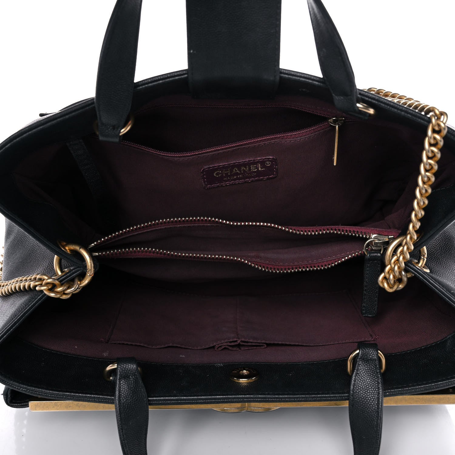 Chanel Grained Calfskin Stitched Lady Coco Top Handle Tote Black 5 of 16