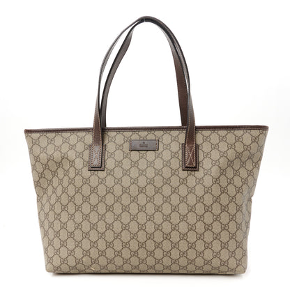 Gucci GG Supreme Monogram Medium Zippered Shopping Tote Dark Brown 1 of 14