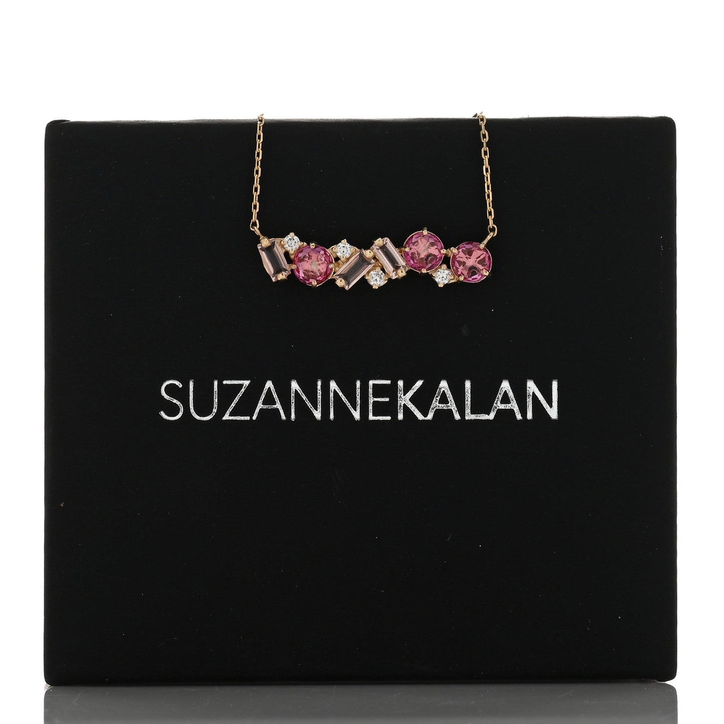 14K Rose Gold Diamond Morganite Pink Topaz Amalfi Blend Pink Ombre Pendant Necklace
