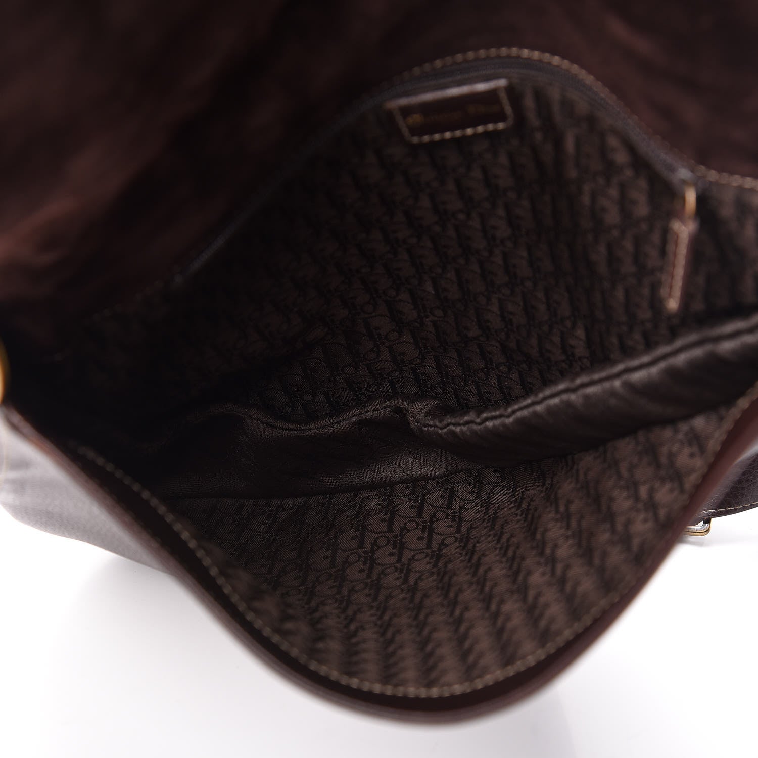 Christian Dior Calfskin Baudrier Saddle Bag Brown 5 of 11