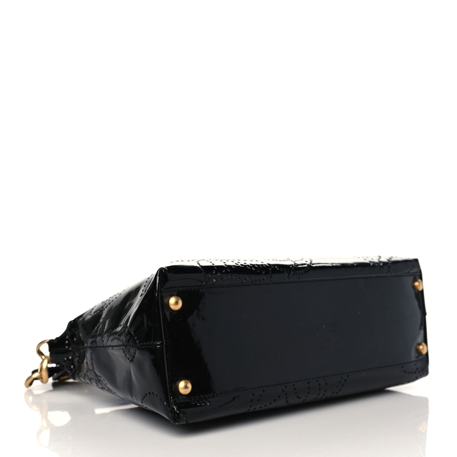 Chanel Patent Perforated Camelia Hobo Black 4 of 9