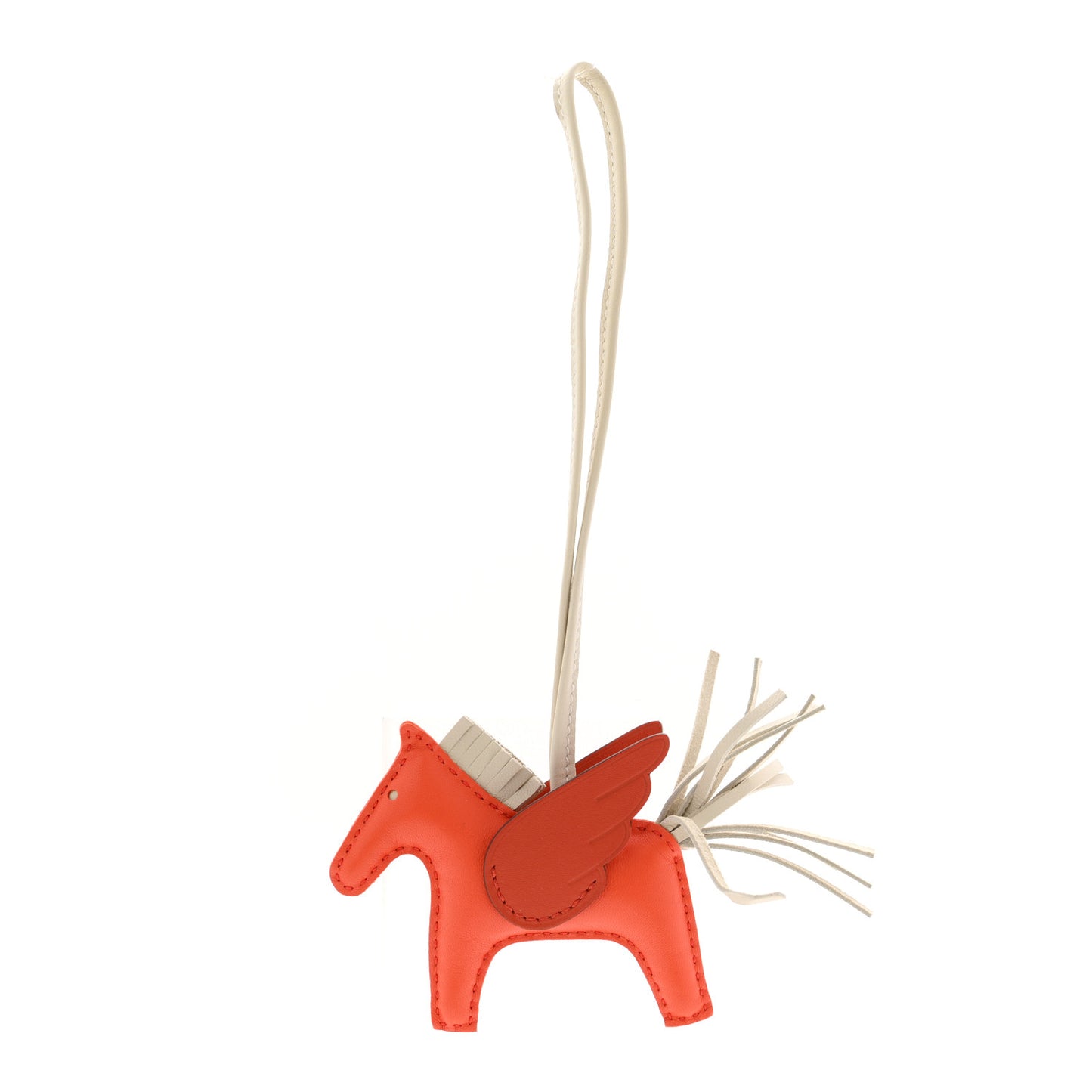 Milo Lambskin Grigri Rodeo Pegase Horse Bag Charm PM Orange Poppy Craie Terre Battue