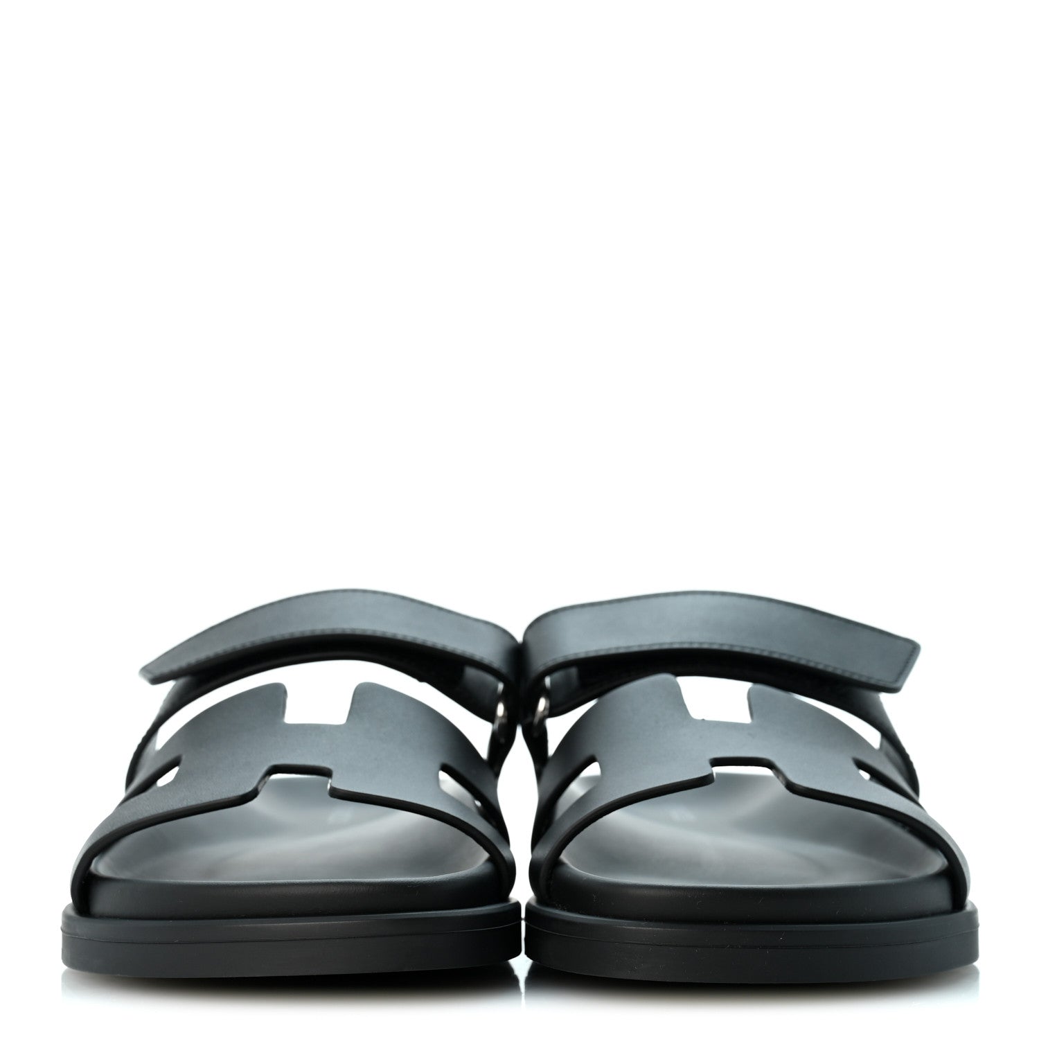 Hermes Calfskin Womens Chypre Sandals 36.5 Black 3 of 10