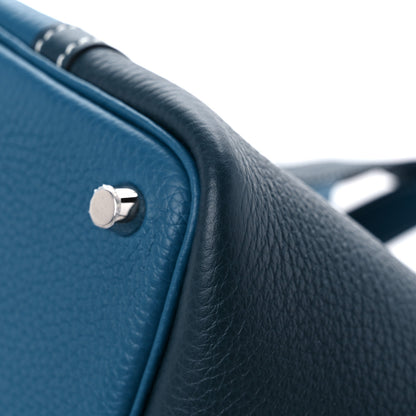 Hermes Taurillon Clemence Casaque Picotin Lock 18 PM Vert Bosphore Vert Cypress 7 of 12