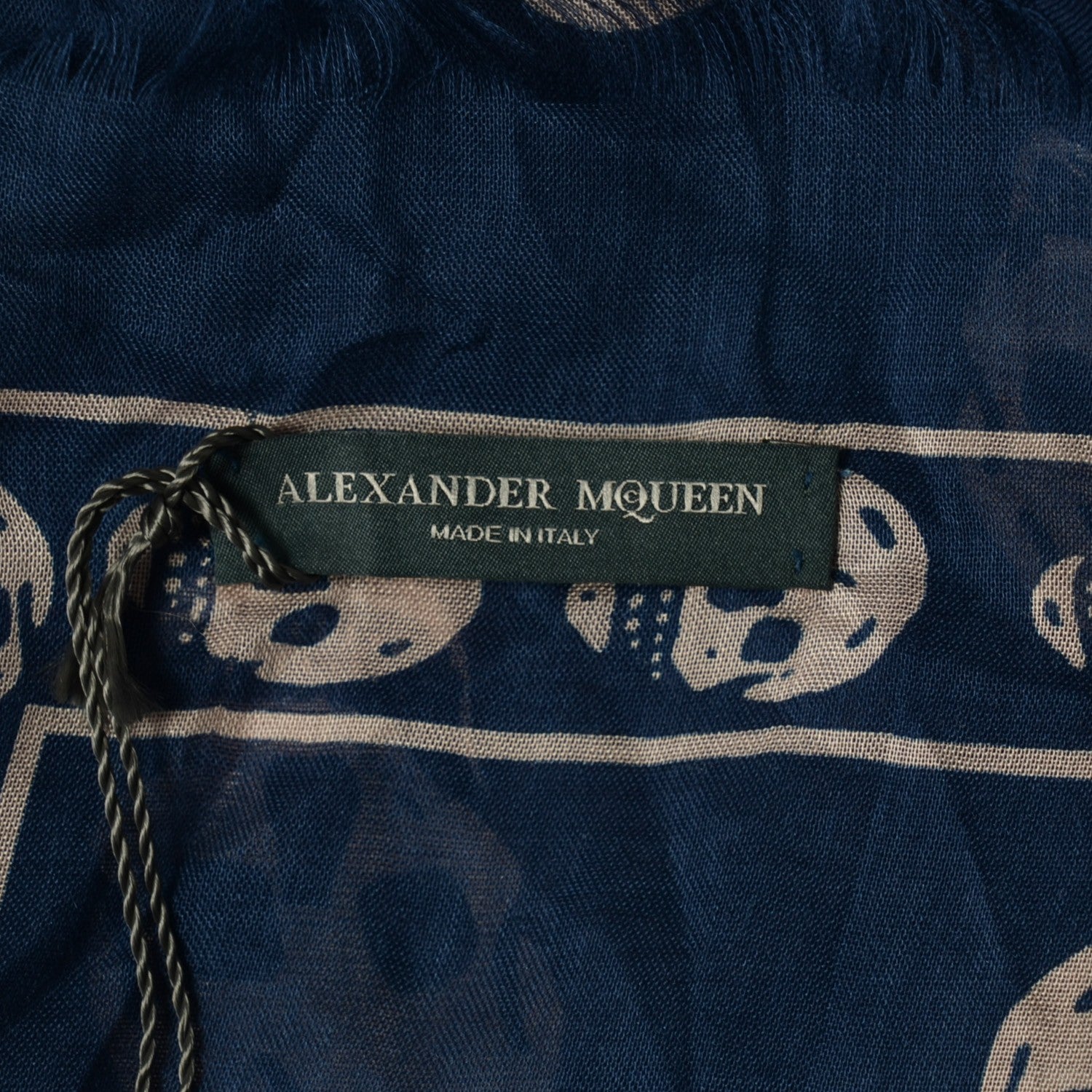 Alexander McQueen Modal Silk Skull Scarf Navy 5 of 7