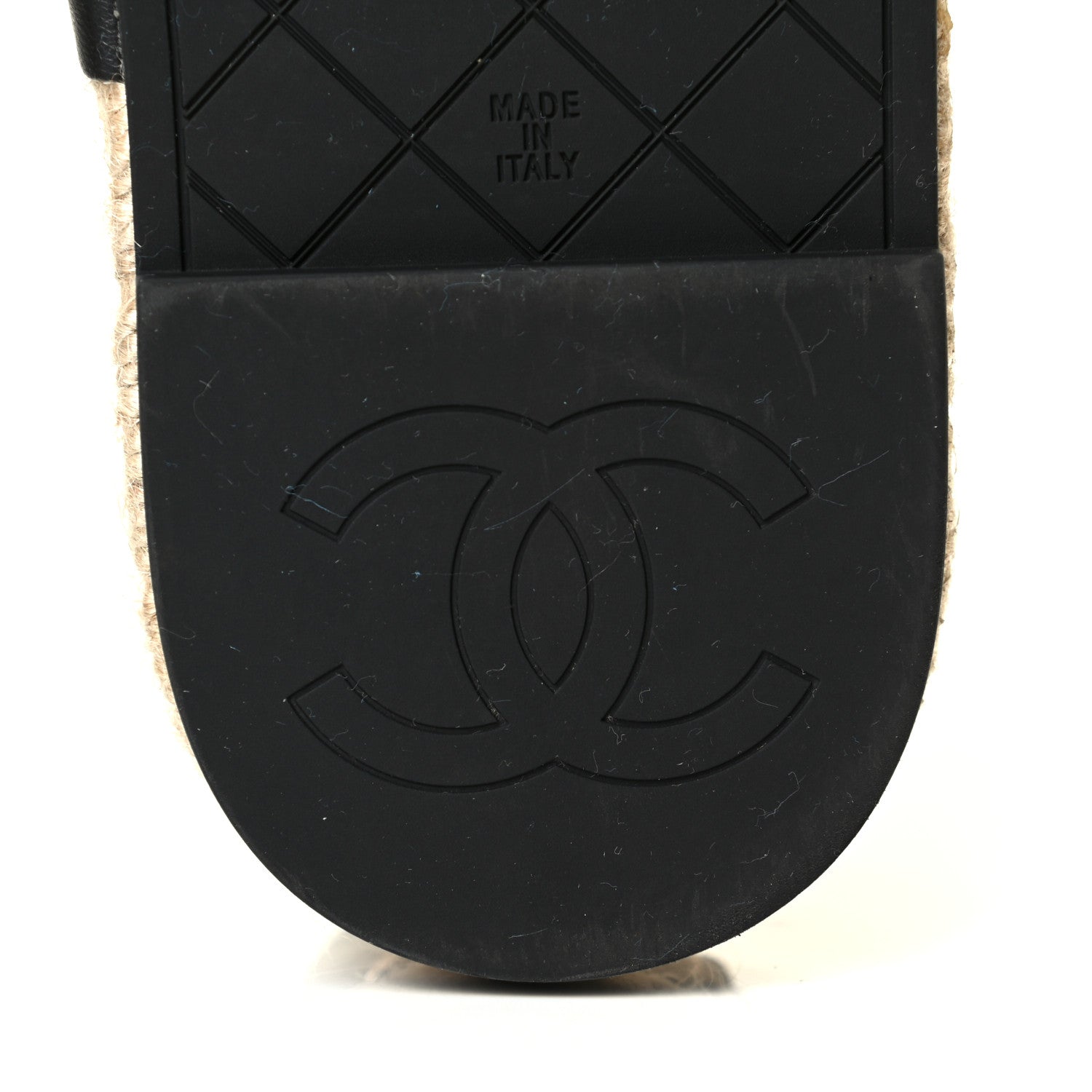 Chanel Lambskin Chain CC Thong Espadrille Sandals 36 Black 5 of 6