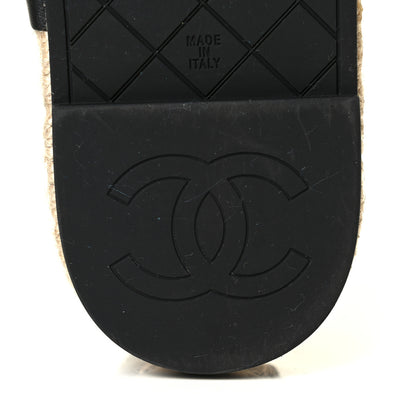 Chanel Lambskin Chain CC Thong Espadrille Sandals 36 Black 5 of 6