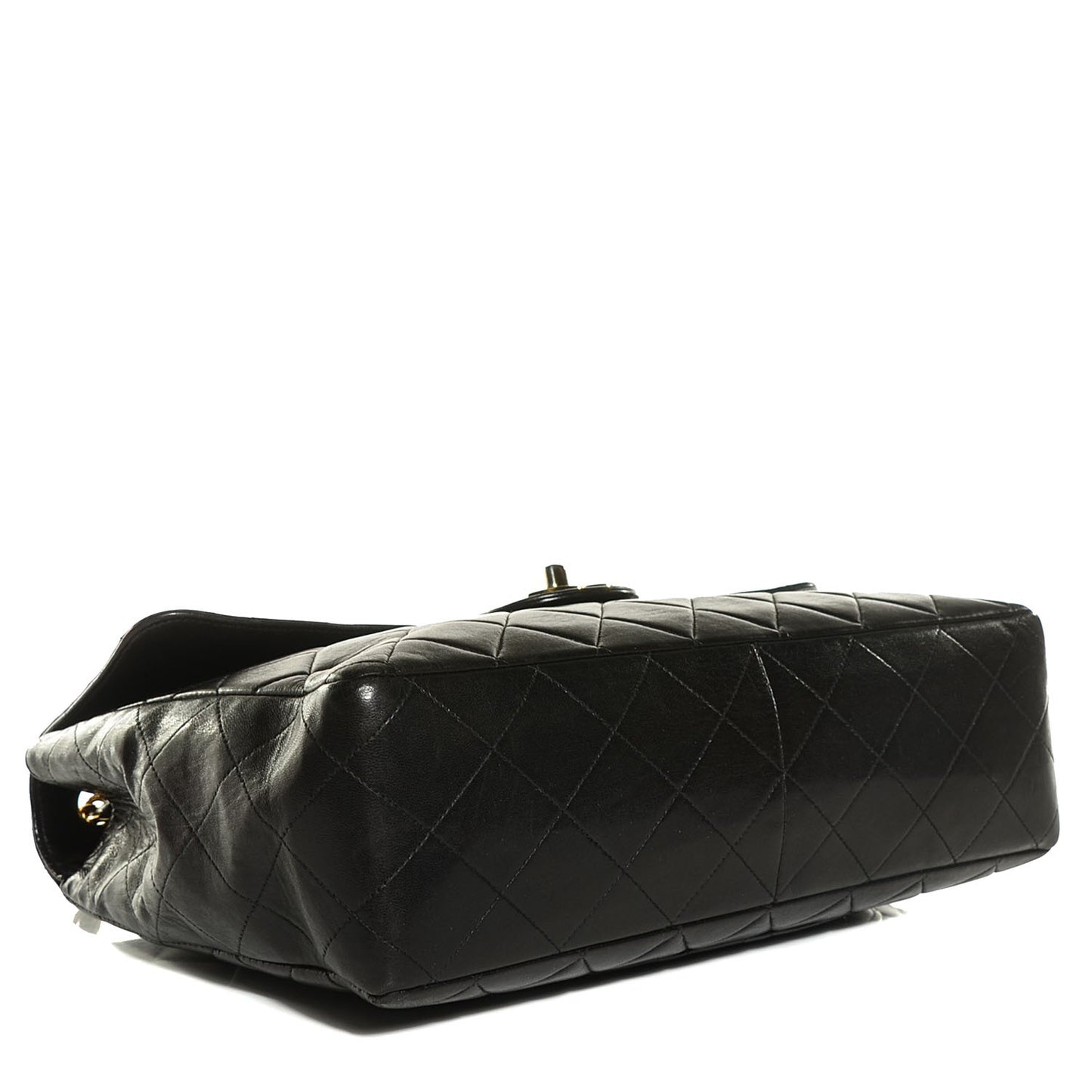 Lambskin Quilted Jumbo Flap Black