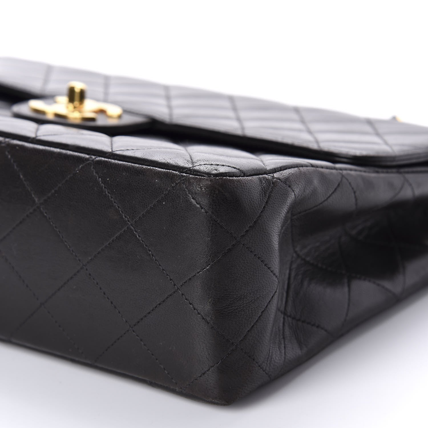 Chanel Lambskin Quilted XL Jumbo Single Flap Black 8 of 12