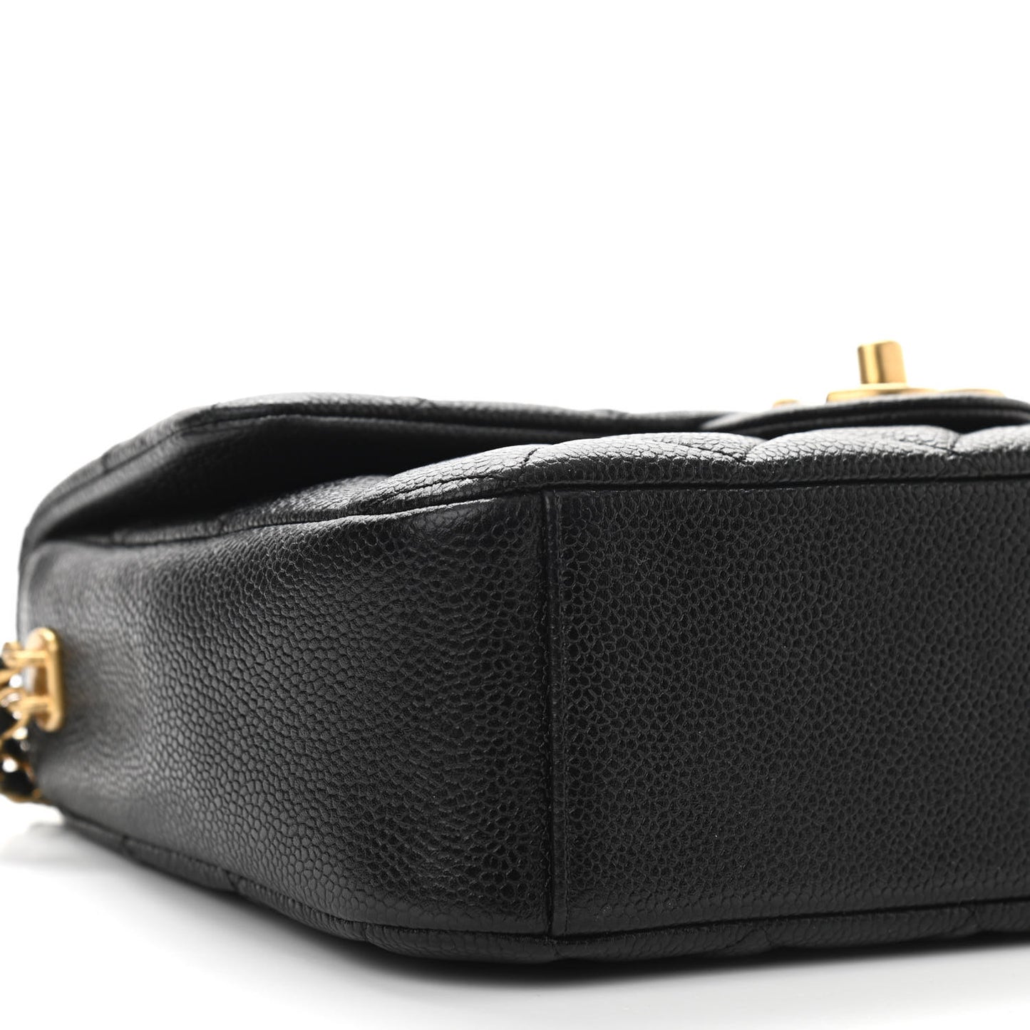 Caviar Quilted Chain Soul Flap Black