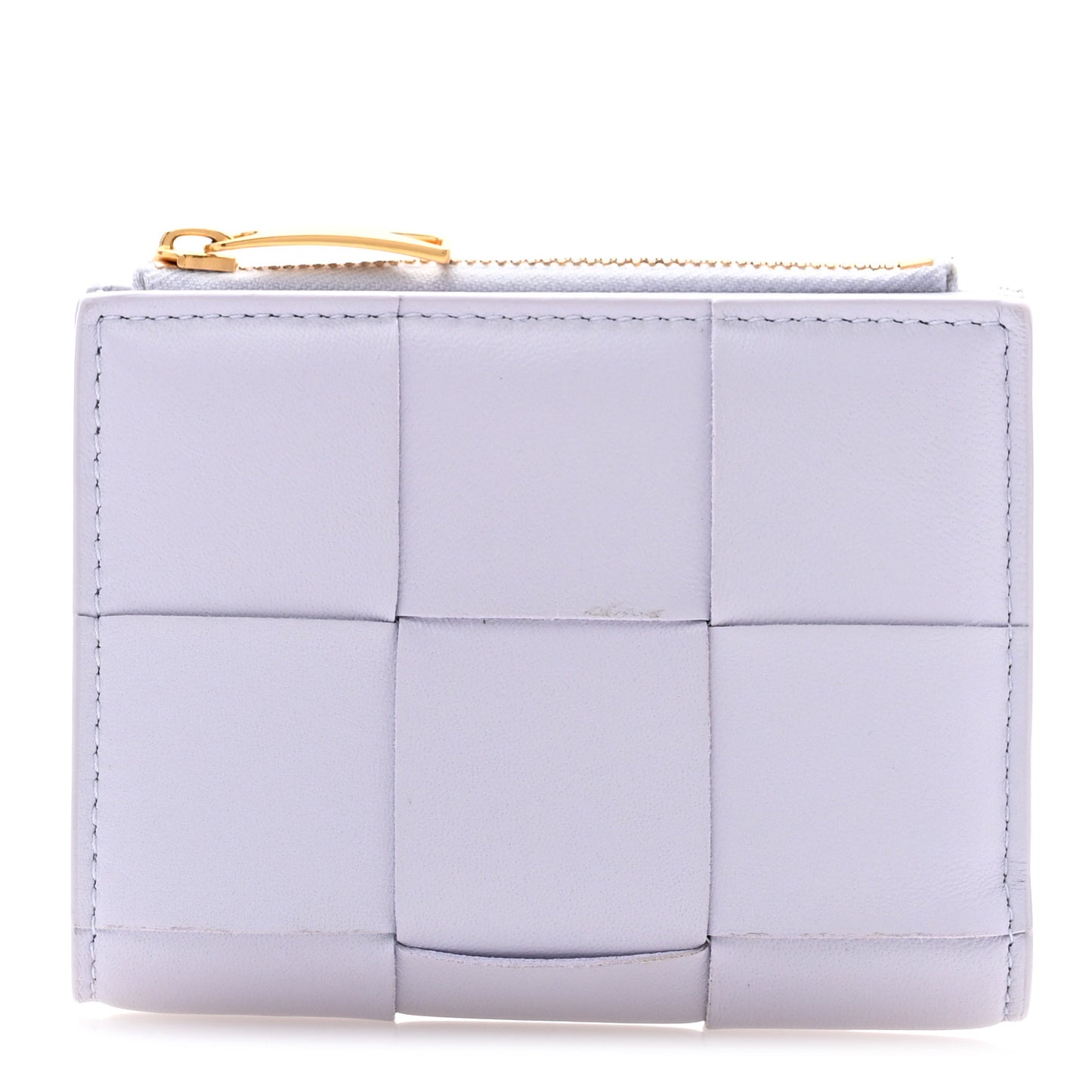 Nappa Maxi Intrecciato Bifold Zip Wallet Oyster