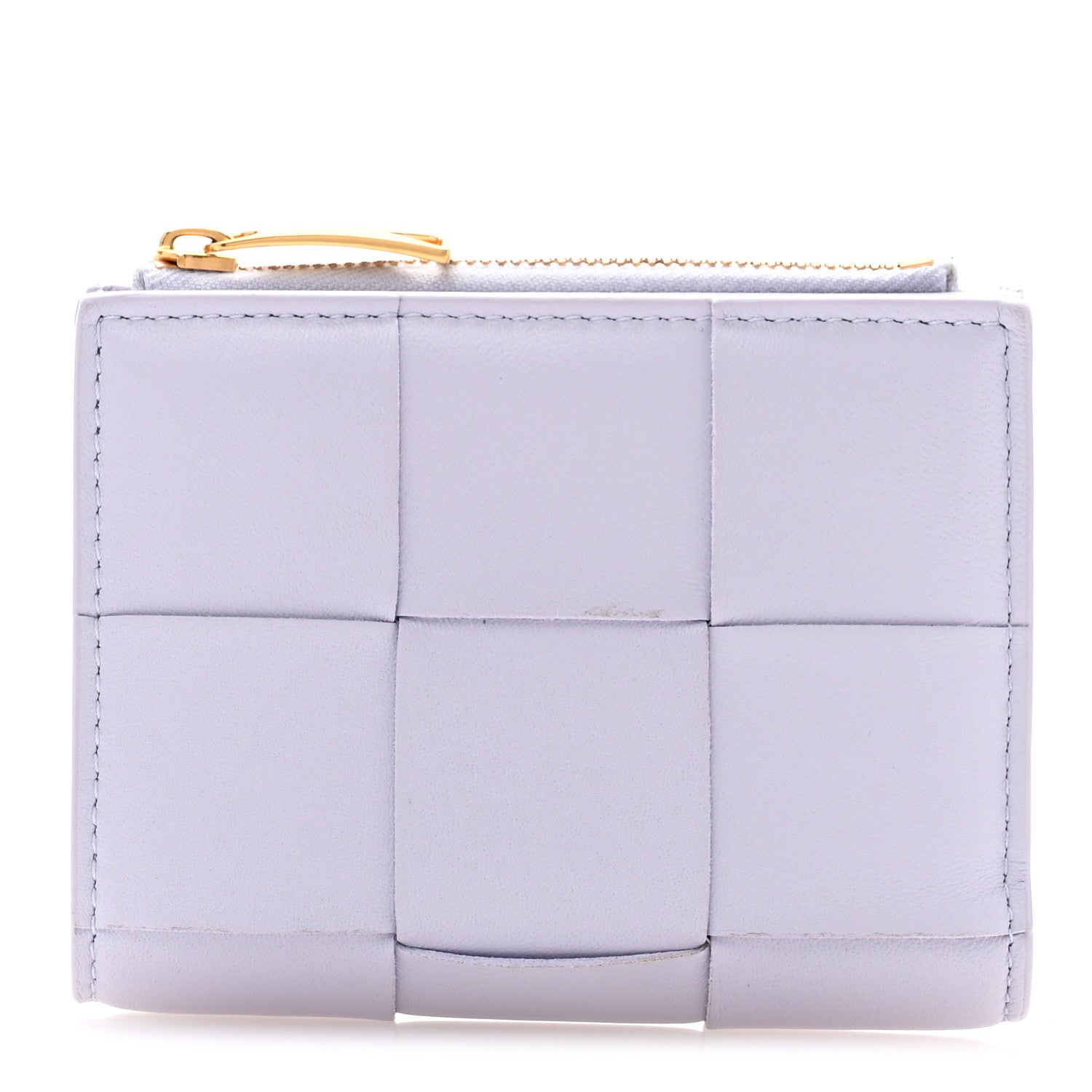 Bottega Veneta Nappa Maxi Intrecciato Bifold Zip Wallet Oyster 1 of 9