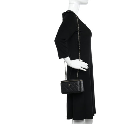 Chanel Caviar Quilted Small Vanity Case With Chain Black 2 of 10