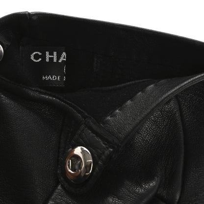 Chanel Lambskin Paris Dallas Fingerless CC Gloves 6 Black 3 of 9