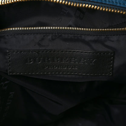 Burberry Haymarket Check Suede Prorsum Tassel Bowling Bag Blue 6 of 9