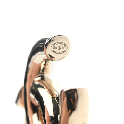 Chanel Metal Large CC Earrings Light Gold 5 of 5