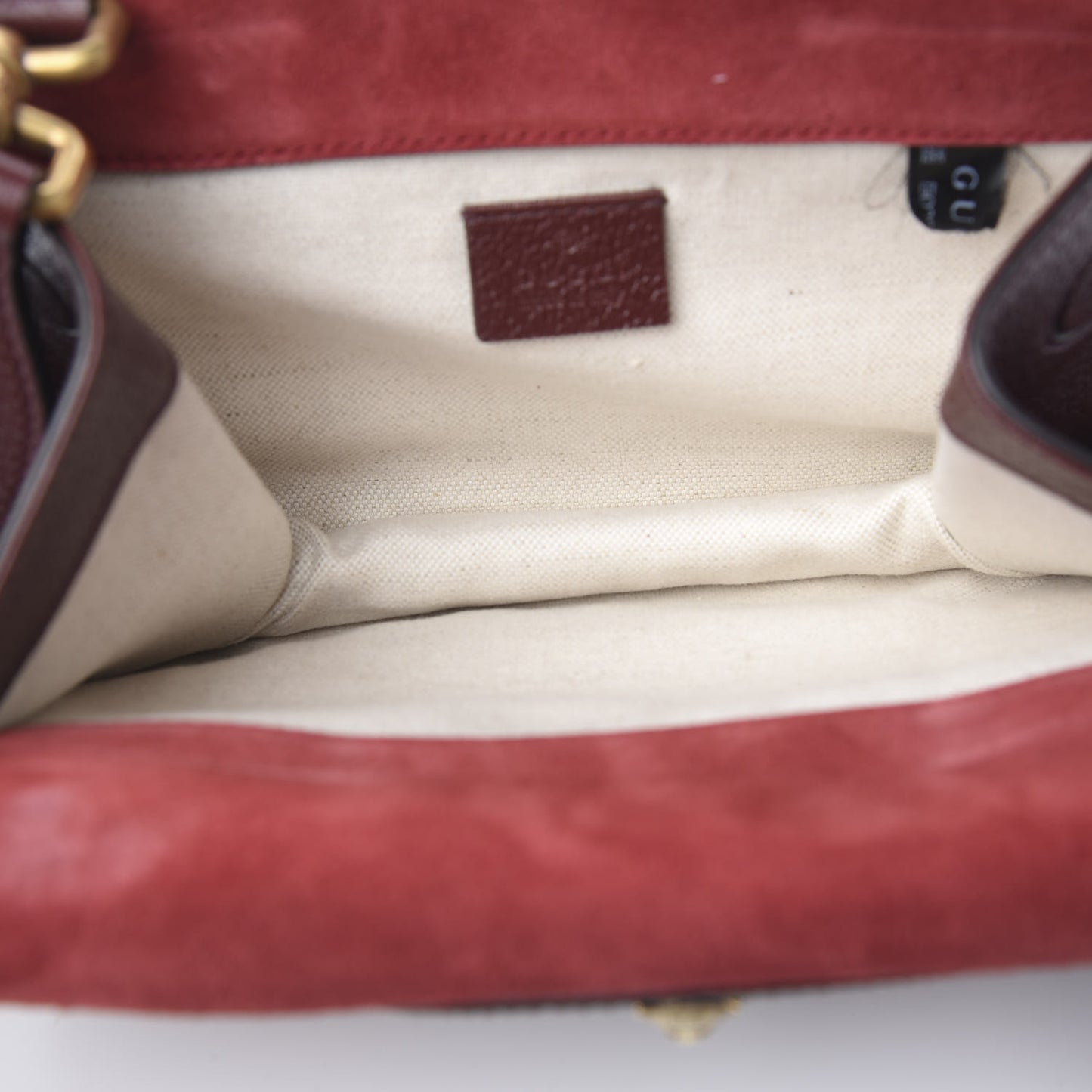 Suede Web Small Neo Vintage Double Flap Messenger Bag Romantic Cherry Chardonnay
