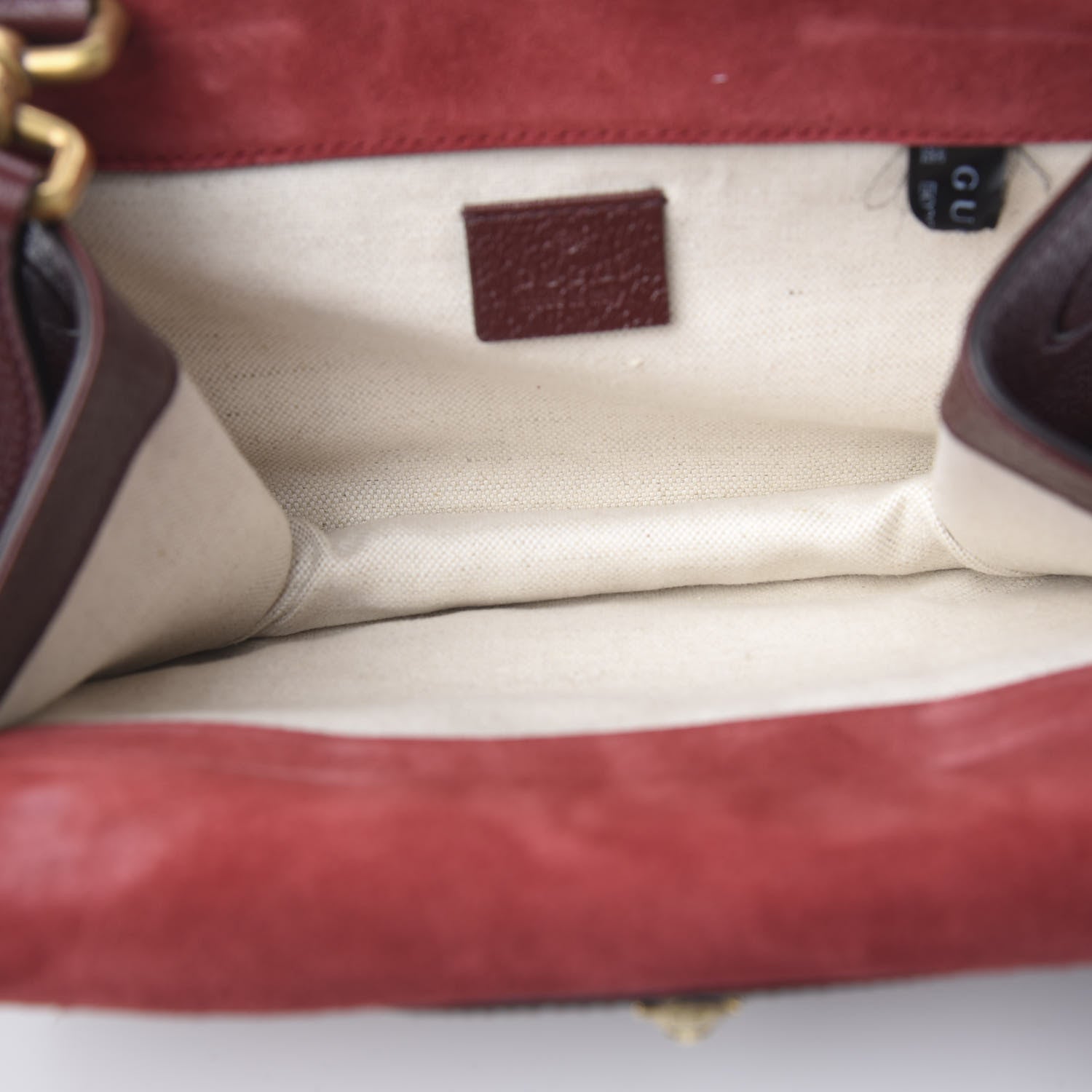 Gucci Suede Web Small Neo Vintage Double Flap Messenger Bag Romantic Cherry Chardonnay 4 of 9