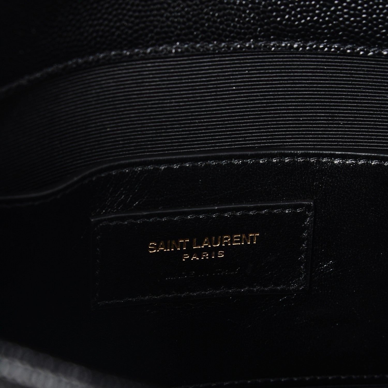 Saint Laurent Grain De Poudre Matelasse Chevron Medium Monogram Satchel Black 6 of 6