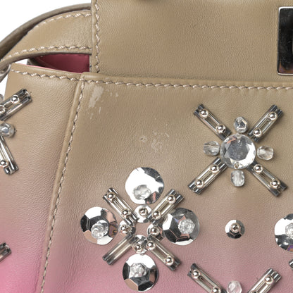 Fendi Nappa Crystal Beaded Ombre Mini Peekaboo Iconic Satchel Pink Beige 14 of 14