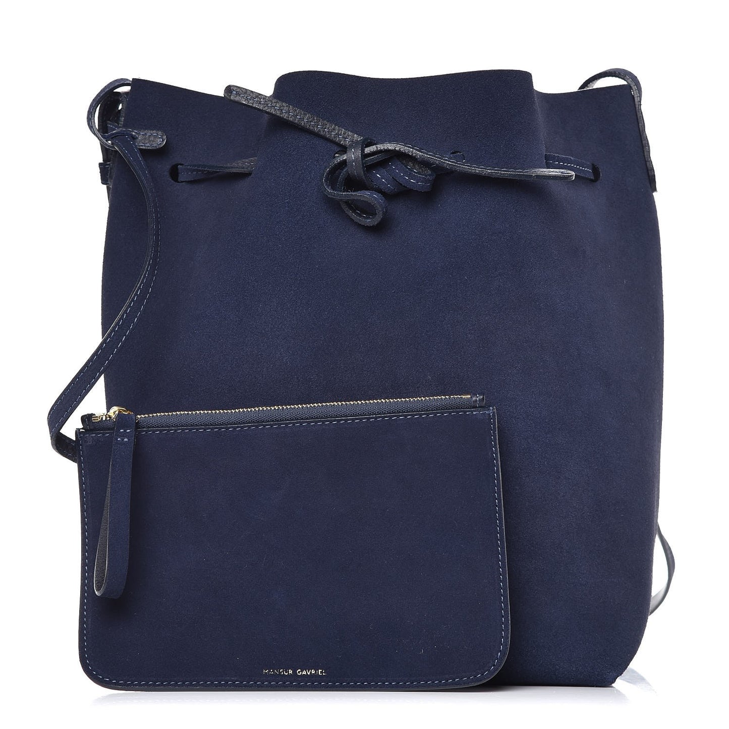 Suede Bucket Bag Blu