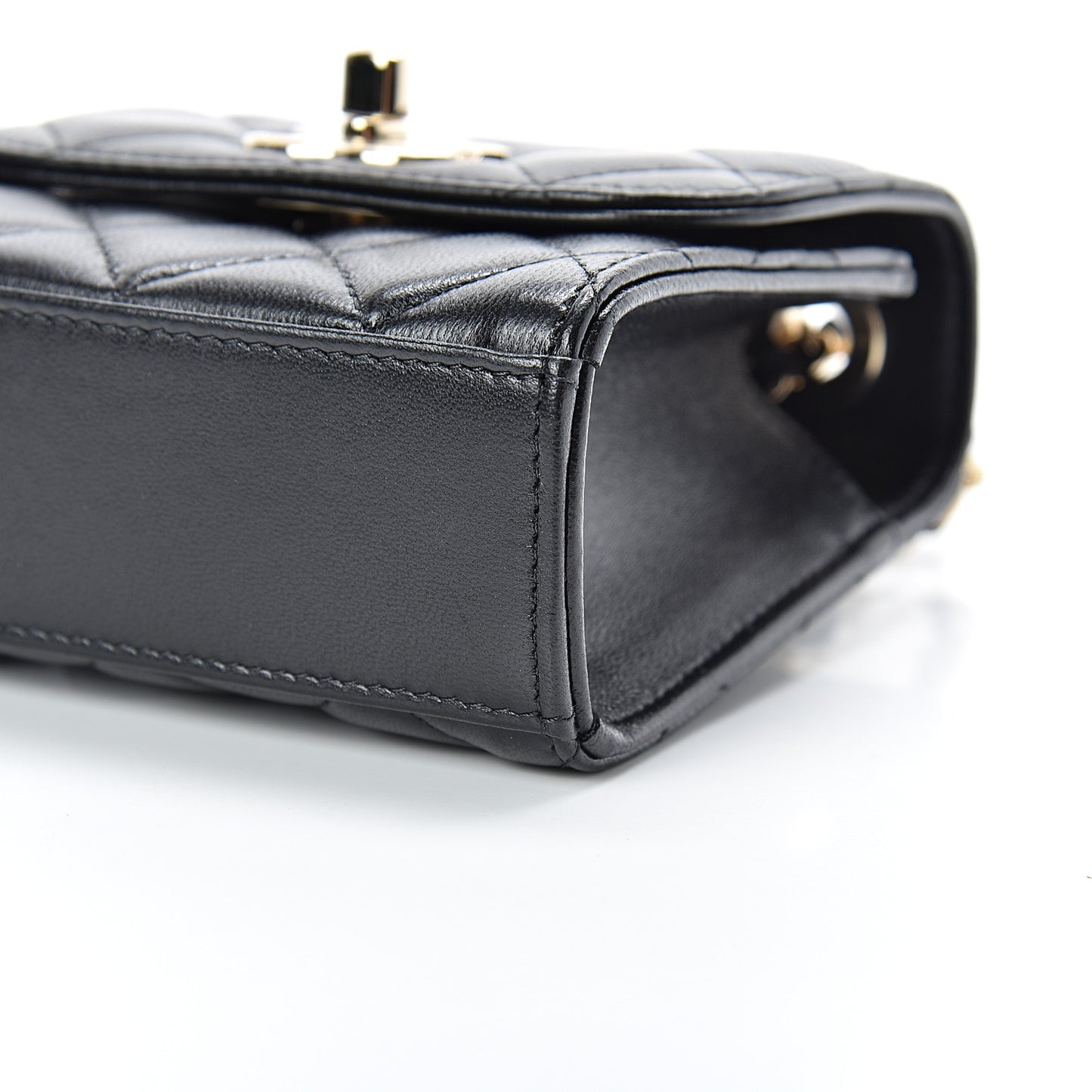 Lambskin Quilted Mini Trendy CC Chain Wallet Black