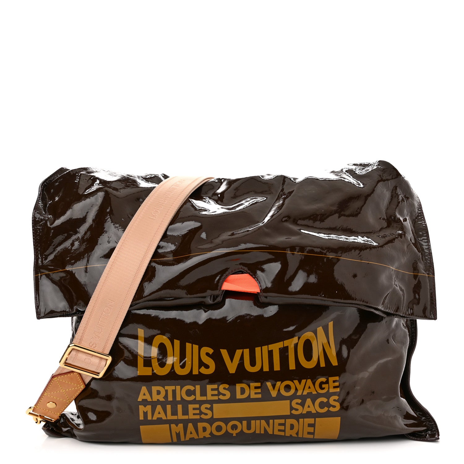 Louis Vuitton Patent Lambskin Raindrop Besace Moka 1 of 9