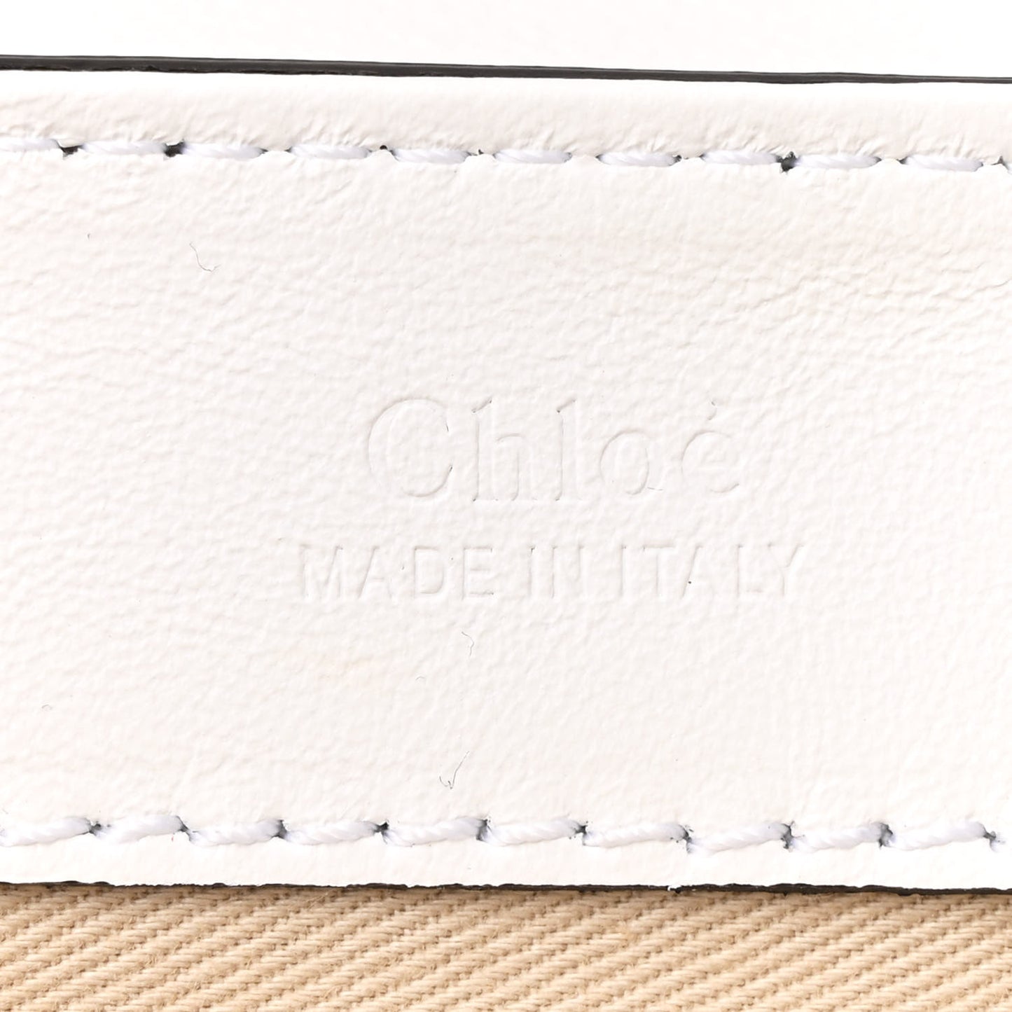 Calfskin Crocodile Embossed Small C Double Carry Brilliant White