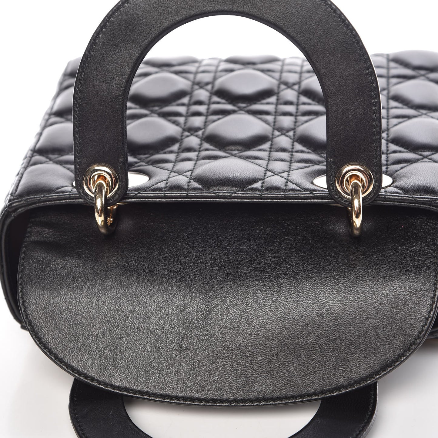 Lambskin Cannage Small Lucky Badges My Lady Dior Black