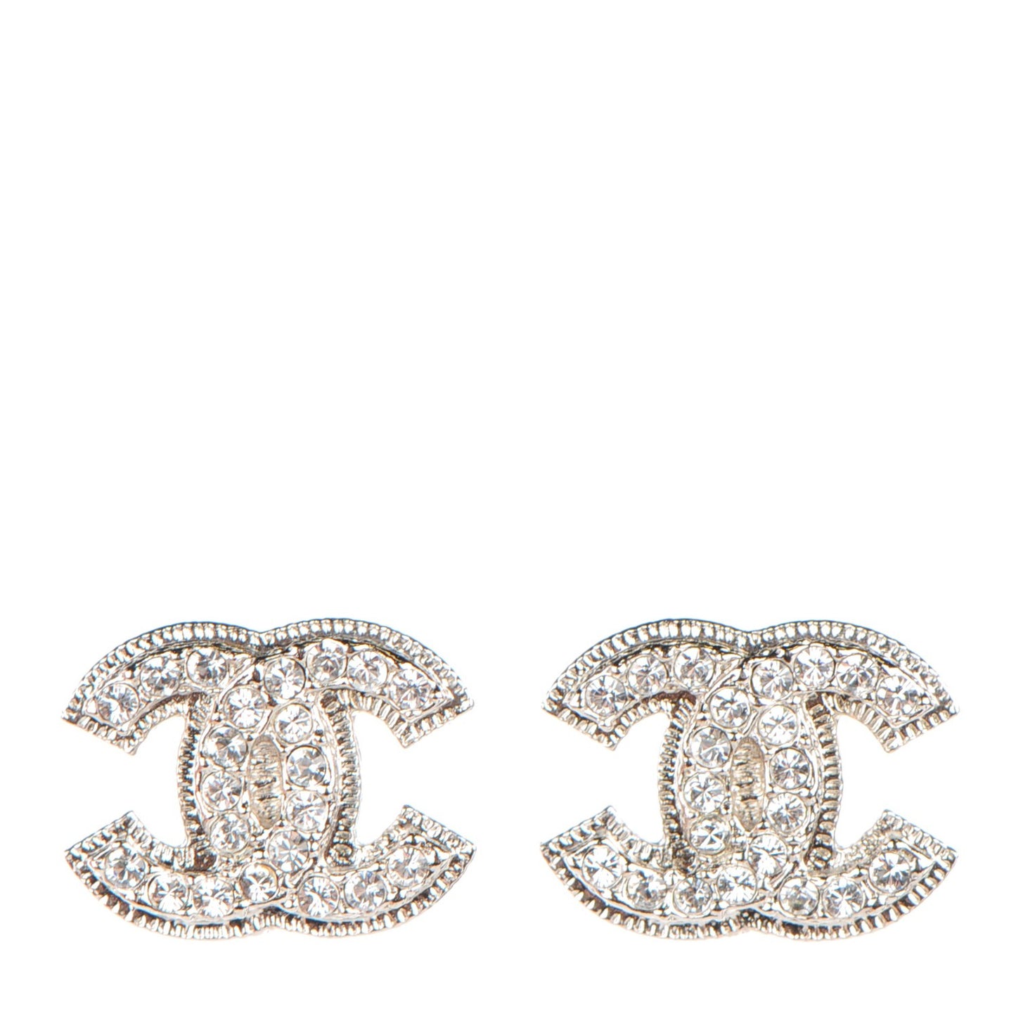 Crystal CC Earrings Silver
