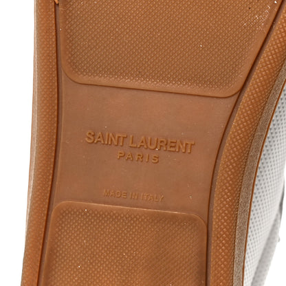 Saint Laurent Calfskin Perforated Suede SL10 Court Classic Low Top Sneakers 37 White 8 of 10