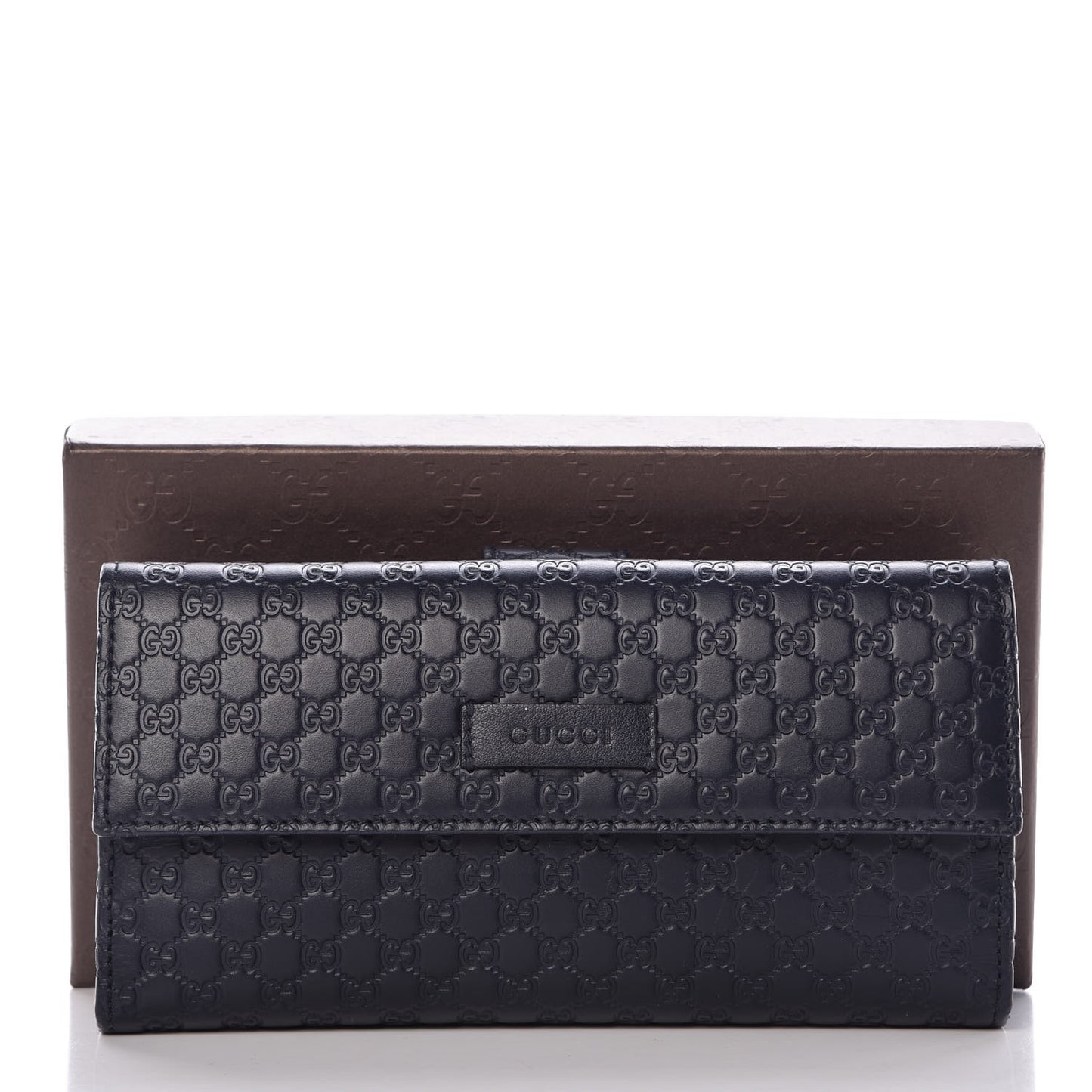 Microguccissima Continental Flap Wallet Navy