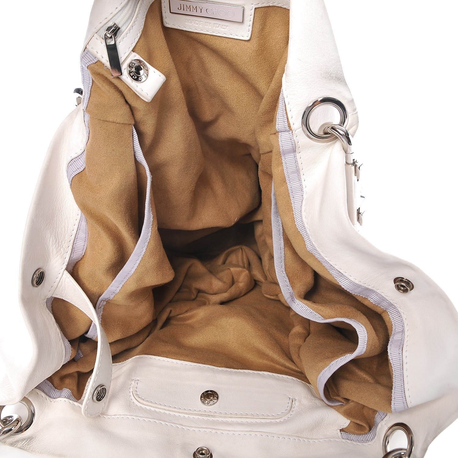 Jimmy Choo Calfskin Studded Lola Tote White 5 of 12