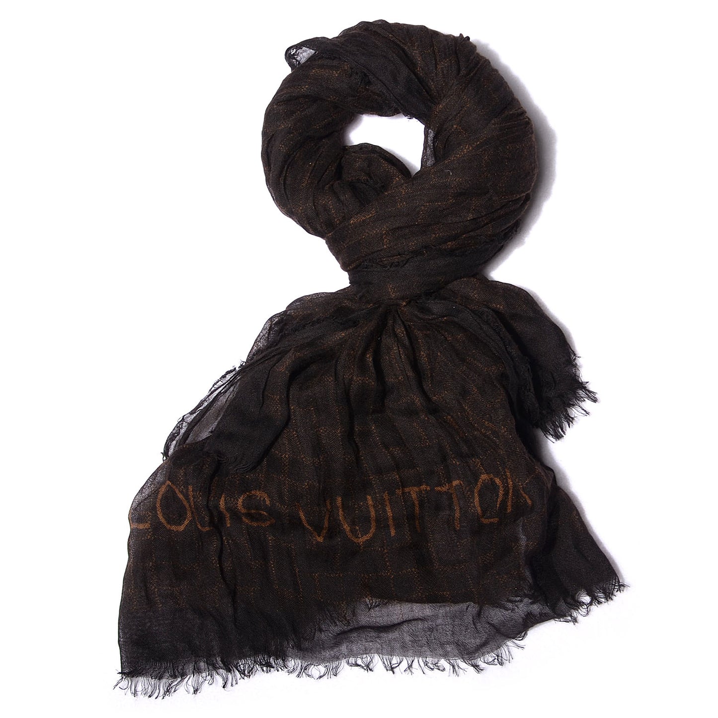Cashmere Silk Etole Stole Damier Ebene