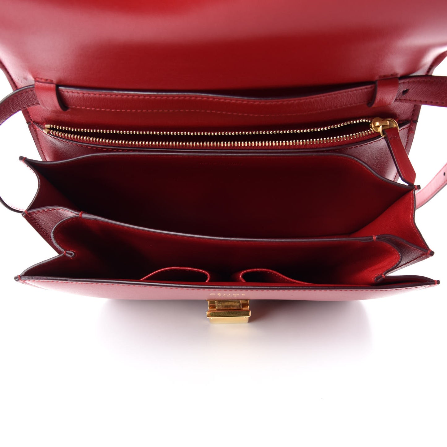 Box Calfskin Classic Box Flap Bag Red