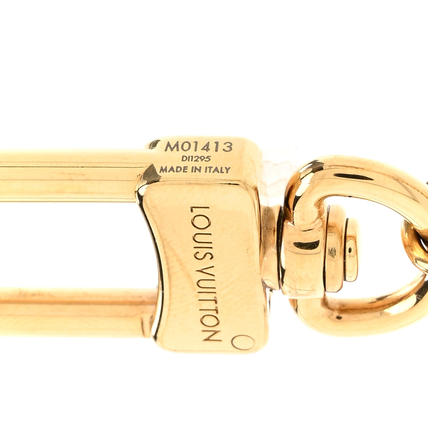 Louis Vuitton Brass Enamel Fleur De Monogram Bag Charm Chain Gold 3 of 3