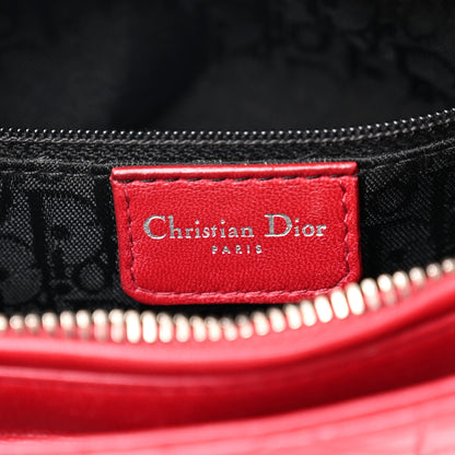 Christian Dior Lambskin Cannage Medium Lady Dior Red 6 of 12