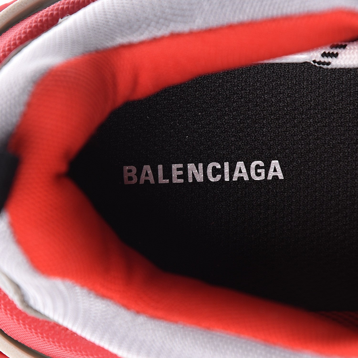 Balenciaga Fabric Mesh Womens Triple S Sneakers 38 Red Grey White 7 of 10