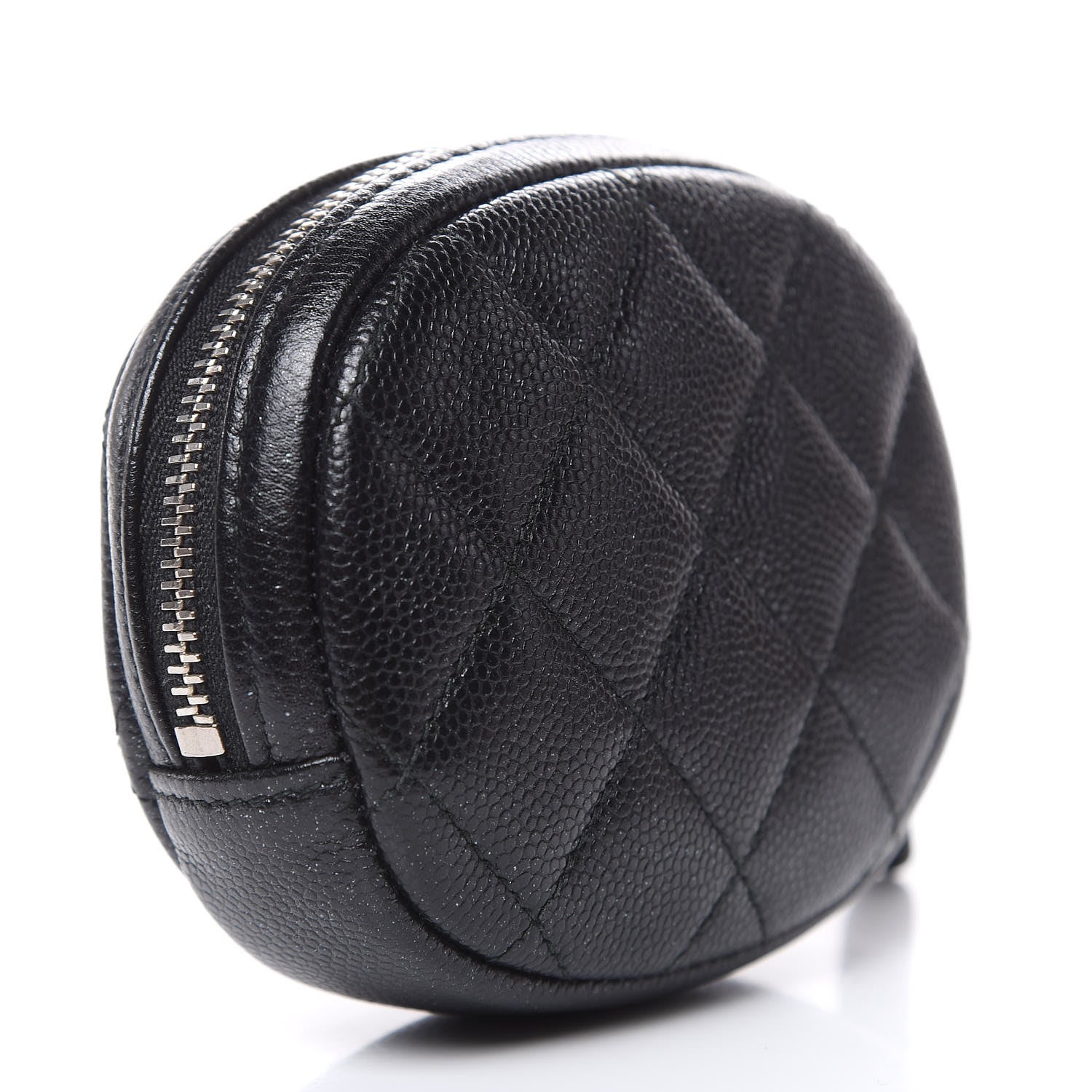 Chanel Iridescent Caviar Quilted Zip Around Classic Coin Purse Black 3 of 7