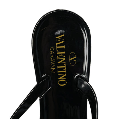 Valentino Garavani PVC Jelly Rockstud Bow Thong Sandals 39 Black 7 of 8