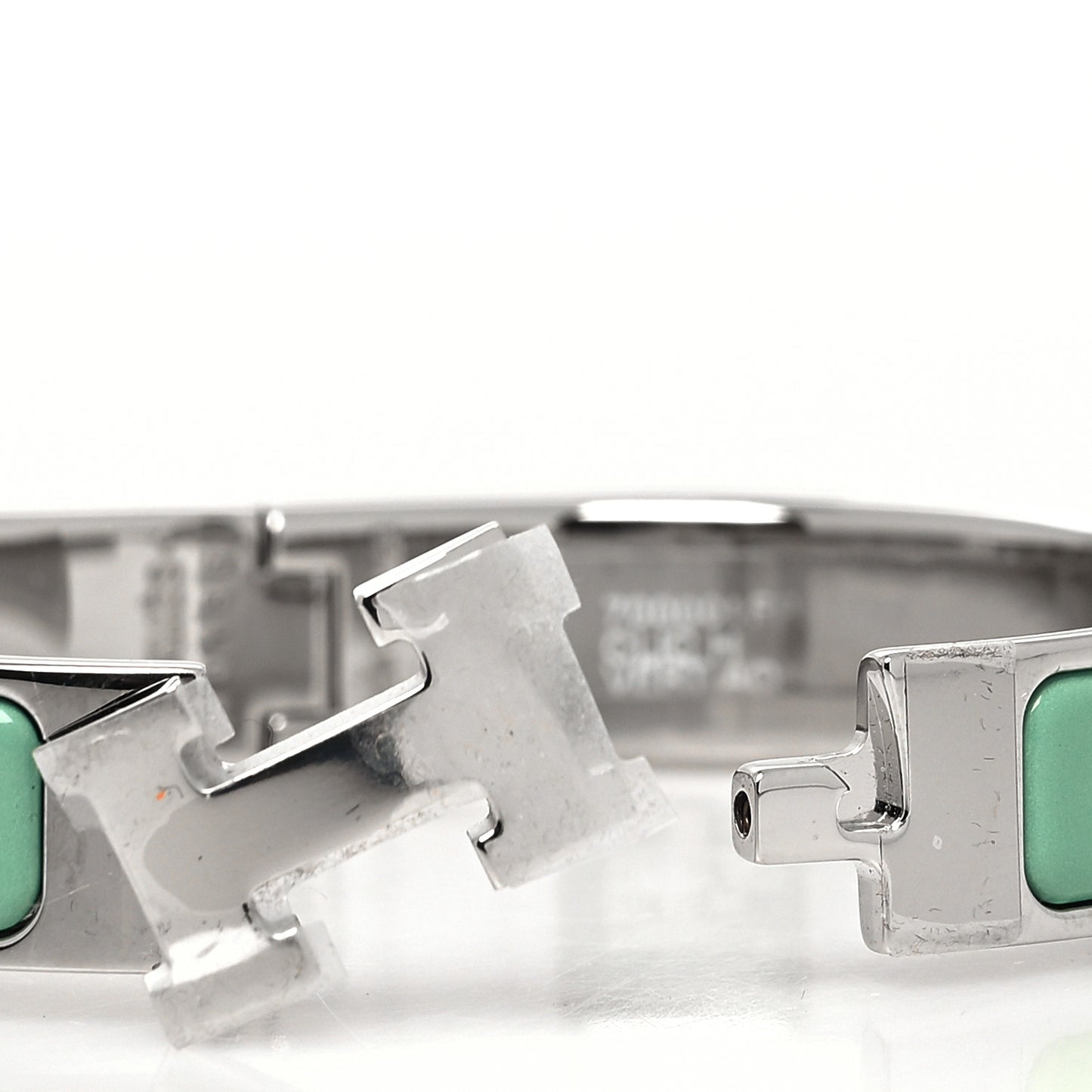 Narrow Enamel Clic Clac H Bracelet GM Vert Aqua