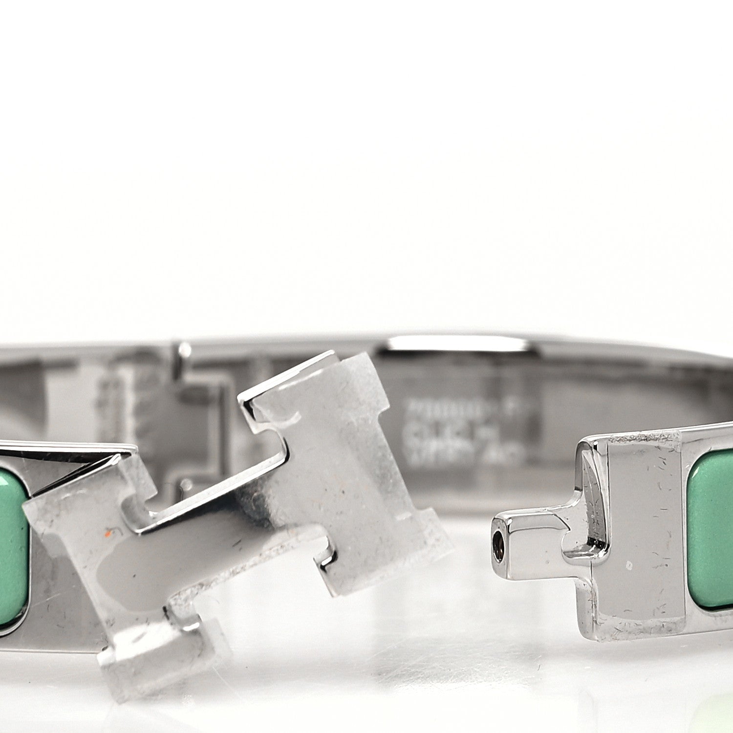Hermes Narrow Enamel Clic Clac H Bracelet GM Vert Aqua 4 of 5