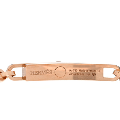 Hermes 18K Rose Gold Diamond Pave PM Kelly Chaine Bracelet SH 3 of 4