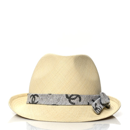 Chanel Straw CC Fedora Hat M Beige 2 of 7