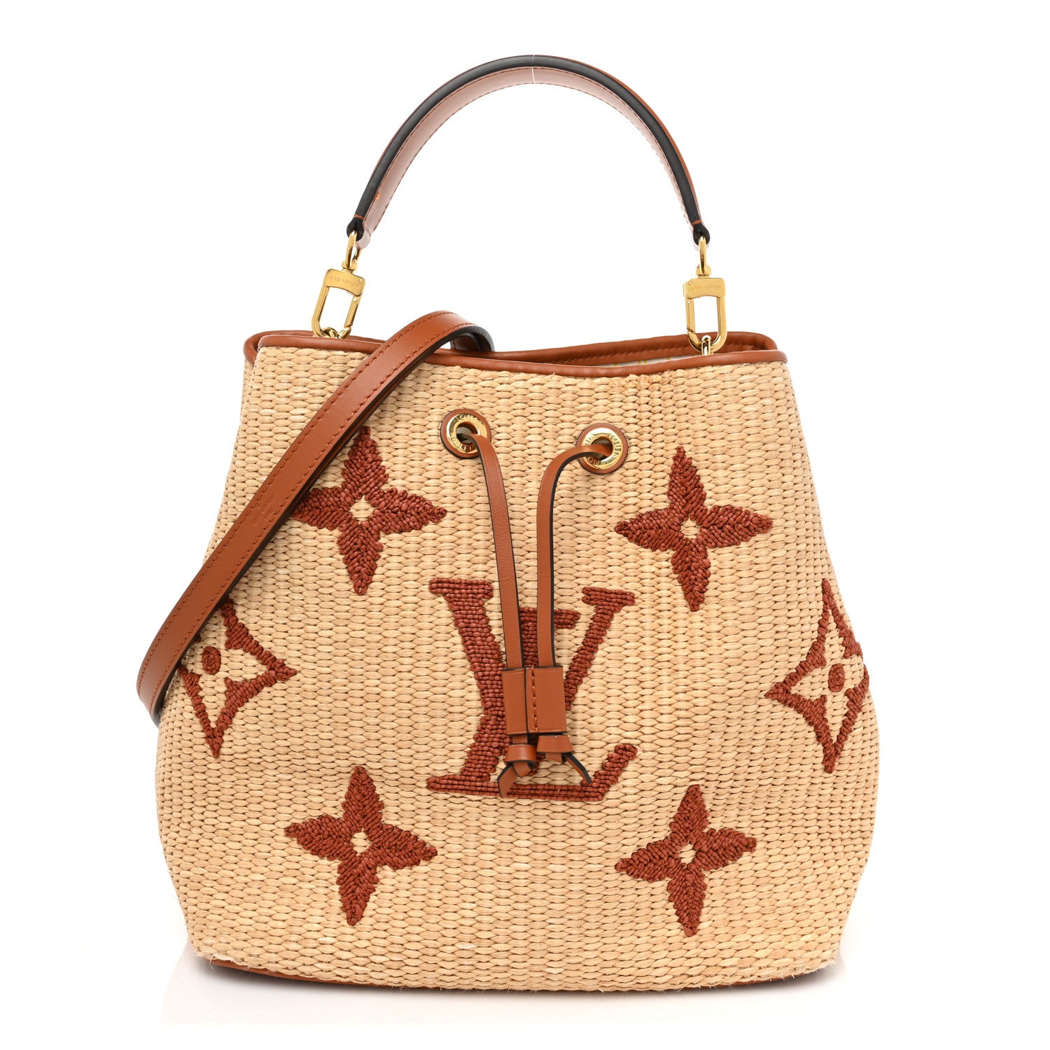 Louis Vuitton Raffia Calfskin Monogram Neonoe MM Tan 1 of 12