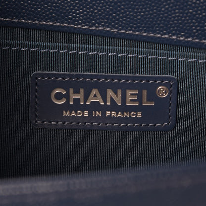 Chanel Caviar Quilted Medium Boy Flap Dark Blue 7 of 9