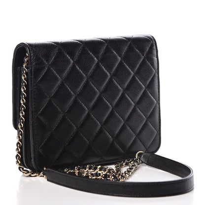 Chanel Caviar Quilted Square Wallet On Chain WOC Black 3 of 11